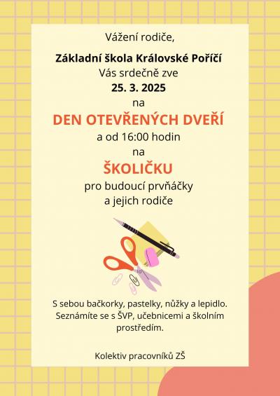 Den otevřených dveří a školička