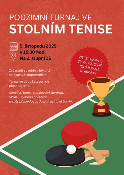 Podzimní turnaj ve stolním tenise