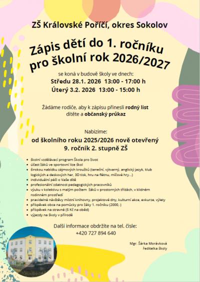 Zápis do 1. ročníku